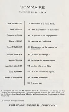 Cahiers internationaux de symbolisme: n°29-30, 1976 : L'art comme langage du changement.. SCHNEITER (Louis). BERGER (René). COLLIN (Francoise). ...