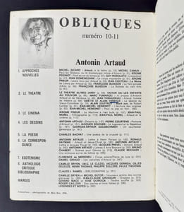 Artaud - Obliques N°10-11 -