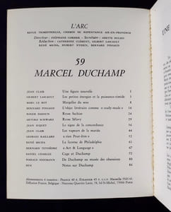 Marcel Duchamp - L’Arc, n°59, 4ème trimestre 1974.