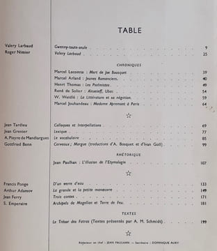 Les Cahiers de la Pléiade. Hiver 1950-1951. . LARBAUD (Valery). NIMIER (Roger). TARDIEU (Jean). GRENIER (Jean). MANDIARGUES (A. Pieyre de). BENN ...