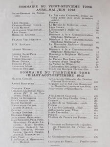 Vers et prose. Défense et illustration de la haute littérature et du lyrisme en prose et poésie. Tomes XXX et XXX avril-septembre 1912.