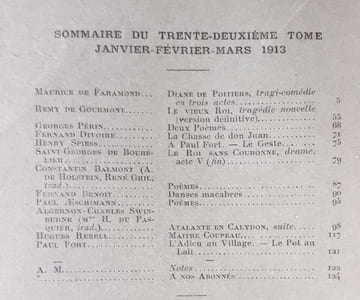 Vers et prose. Défense et illustration de la haute littérature et du lyrisme en prose et poésie. Tome XXXII : Janvier-février-mars 1913
