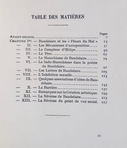 L'échec de Baudelaire. Etude psychanalytique sur la névrose de Charles Baudelaire.