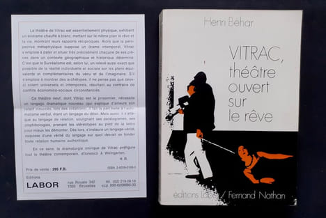 Vitrac, théâtre ouvert sur le rêve. . BEHAR (Henri). VITRAC (Roger). 