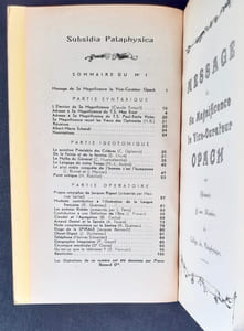 Subsidia pataphysica n°1. 1965.