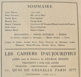 Les cahiers d’aujourd’hui: n°1, novembre 1920. 