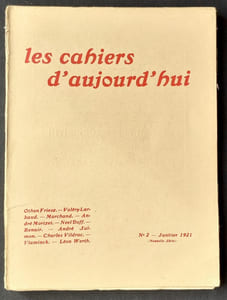 Les cahiers d’aujourd’hui: n°2, janvier 1921. 