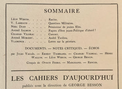 Les cahiers d’aujourd’hui: n°2, janvier 1921. 