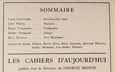 Les cahiers d’aujourd’hui: n°3, mars 1921. . DERAIN (André). DUFY (Raoul). MAILLOL (Aristide). COUSTURIER (Lucie). WERTH (Léon). VUILLERMOZ (Emile). ...