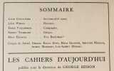 Les cahiers d’aujourd’hui: n°3, mars 1921. . DERAIN (André). DUFY (Raoul). MAILLOL (Aristide). COUSTURIER (Lucie). WERTH (Léon). VUILLERMOZ (Emile). ...