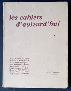 Les cahiers d’aujourd’hui: n°4, mai 1921.
