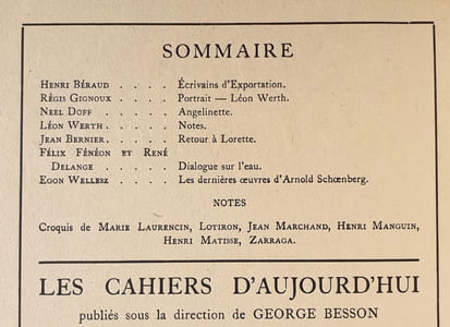 Les cahiers d’aujourd’hui: n°6, septembre 1921. 