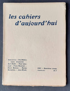 Les cahiers d’aujourd’hui: n°7, novembre 1921.