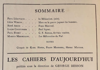 Les cahiers d’aujourd’hui: n°7, novembre 1921.