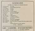 Les cahiers d’aujourd’hui: 1923 : numéro spécial consacré à Léon Werth. . WERTH (Léon). ARCOS (René). BERAUD Henri). LARBAUD (Valery). COUSTURIER ...