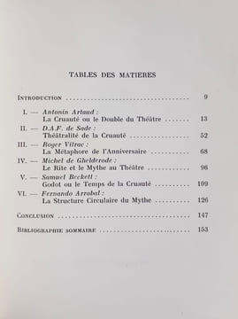 L'Esthétique de la cruauté. Etude des Implications esthétiques du "Théâtre de la Cruauté" d'Antonin Artaud. . ARTAUD (Antonin). TONELLI (Franco).