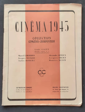 Cinéma 1943. . LHERBIER(Marcel). BECKER (Jacques). IBERT (Jacques). BESSY (Maurice). ROBERT (André). ARNOUX (Alexandre). GALEY (Louis E.).