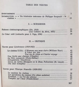 Ecrits de cinéma 1918-1931. . SOUPAULT (Philippe). VIRMAUX (Alain et Odette).