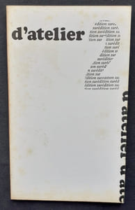 D’atelier n°2, septembre 1972. Surédition. 