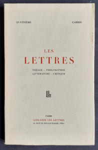 Les Lettres. Poésie. Philosophie. Littérature. Critique. Quatrième cahier, premier trimestre 1946.