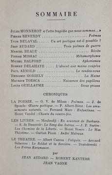 Les Lettres. Poésie. Philosophie. Littérature. Critique. Quatrième cahier, premier trimestre 1946.. REVERDY (Pierre). BELAVAL (Yvon). BEALU (Marcel). ...
