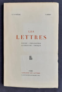 Les Lettres. Poésie. Philosophie. Littérature. Critique. Quatrième cahier, premier trimestre 1946.