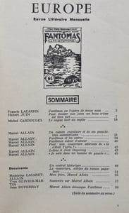 Fantômas. Europe, revue littéraire mensuelle, n°590-591, juin-juillet 1978.