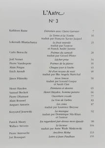 L’Autre, cahiers semestriels n°3, décembre 1991.
