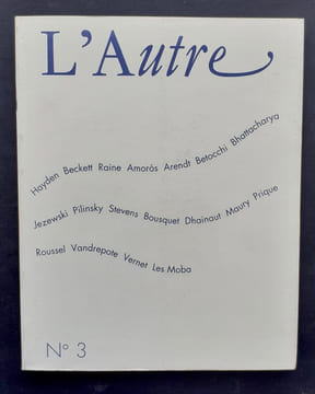 L’Autre, cahiers semestriels n°3, décembre 1991. . CAMUS (Michel). PARA (Jean-Baptiste). ARENDT (Erich). VERNET (Joël). BHATTACHARYA (Lokenath). ...