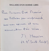 Ballades d'un homme Libre. par HENRION (Maurice). - Image 2