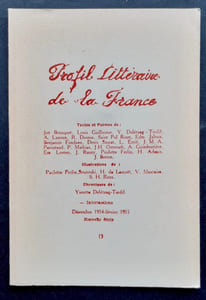 Profil littéraire de la France. N°13. Décembre 1954-Février 1955.