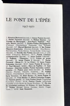 Le Pont de l'épée : n°44/45, 1970. . BACHELIN (Chrisstian). BARBIER (René). COLIN (Paul). DA SILVA (Christian). HARDELLET (André). GOLL (Yvan). ...