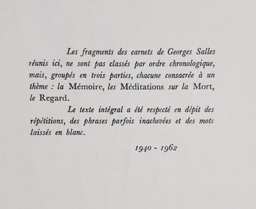 Cahiers. Fragments, 1940-1962.
