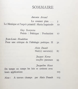 Promesse - n°25-26, été-automne 1969 -. ARTAUD (Antonin). SCARPETTA (Guy). HOUDEBINE (Jean-Louis). RISSET (Jacqueline). KERNO (Jacques). DUAULT ...
