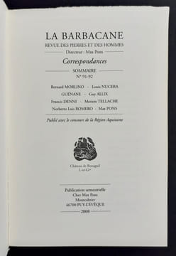La Barbacane. Revue des pierres et des hommes. N°91/92, 2008. . MORLINO (Bernard). NUCERA (Louis). ALLIX (Guy). TECHACHE (Meriem). DENNI (Francis). ...