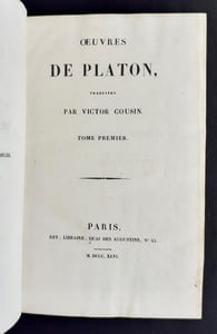 Oeuvres de Platon, traduites par Victor Cousin. Tome premier.