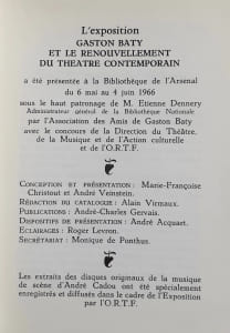 Gaston Baty et le renouvellement du théâtre contemporain. Cahiers Gaston Baty IV.