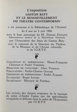 Gaston Baty et le renouvellement du théâtre contemporain. Cahiers Gaston Baty IV. . BATY (Gaston).