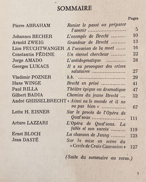 Bertolt Brecht. Europe n° 133-134, janvier-février 1957. . BRECHT (Bertolt). BENJAMIN (Walter). DASTE (Jean). AMADO (Jorge). EISNER (Lotte). FEDINE ...