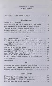 Sud. Revue trimestrielle, n°56-57, 1985. Alain Borne. . BORNE (Alain). ALHAU (Max). CLANCIER (Georges-Emmanuel). ROUSSELOT (Jean). DUNOYER ...