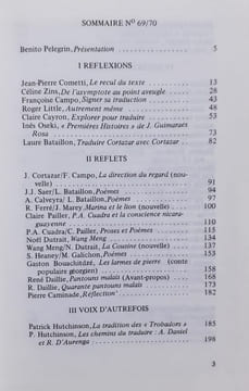 Sud, numéro 69/70, second trimestre 1987 : La traduction, réflexions, reflets. . COMETTI (Jean-Pierre). ZINS (Céline). CAMPO (Françoise). LITTLE ...