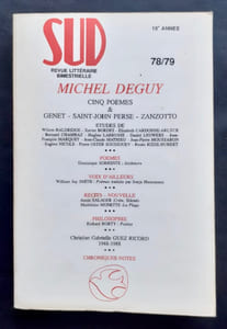 Sud, numéro 78/79, octobre 1988 : Michel Deguy.