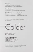 Carton d’invitation au vernissage et dossier de presse de l’exposition Calder intime présentée au Musée des Arts Décoratifs à Paris du 15 février au 21 mai 1989. par CALDER (Alexander).  - Image 3