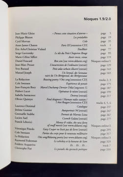 Revue Nioques : N°1.9/2.0, 2003. Deuxième série (1996-2003). . GLEIZE (Jean-Marie). BLAIZOT (Philippe). CHATON (Anne-James). BORY (Jean-François). ...