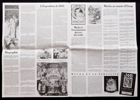 Carton d’invitation au vernissage du 6 février 1980 + Le Petit journal de l'exposition de Mucha (1860-1939). Peintures, illustrations, affiches, arts ...