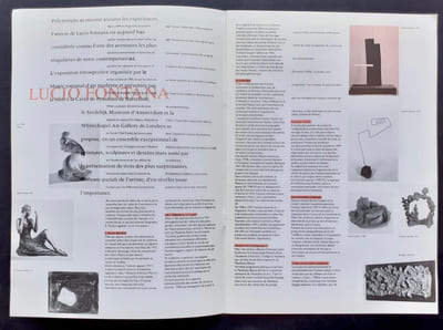 Carton d'invitation à l'inauguration + dossier de presse + Petit journal de l'exposition "Lucio Fontana" au Centre Georges Pompidou du 15 octobre 1987 au 11 janvier 1988.