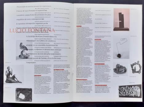 Carton d'invitation à l'inauguration + dossier de presse + Petit journal de l'exposition "Lucio Fontana" au Centre Georges Pompidou du 15 octobre 1987 ...