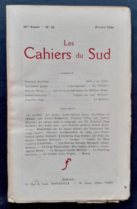 Les Cahiers du Sud. N°76, février 1926. 