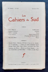Les Cahiers du Sud (Fortunio). N°83, octobre 1926. 
