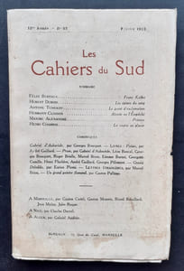Les Cahiers du Sud. N°98, février 1928. 